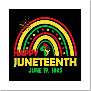 Happy Juneteenth Day Freedom Day Independence Day Rainbow Posters and Art